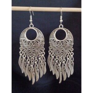 Boho Vintage Style Tibetan Dangle Drop Hook Earrings
